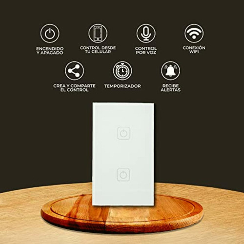 Tecnolite Connect Apagador Inteligente Wi-fi, 2 Botones