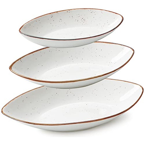 Cuencos De Servir, Juego De 3 Cuencos De Porcelana Oval...