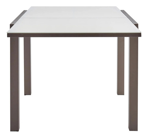Mesa De Alumínio Extensível Marrom 6 Lugares 160x90 Cm