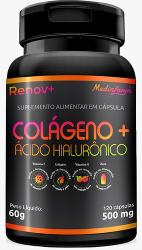 Colágeno + Ácido Hialurônico Renov+ 120 Cápsulas Sabor Natural