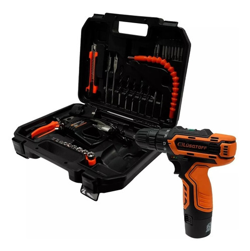 Taladro Atornillador Inalámbrico Impacto 12v Lüsqtoff Ø10 Mm Color Naranja