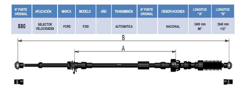 Chicote Selector Ford F-150 Pick Up Transmisión Automática