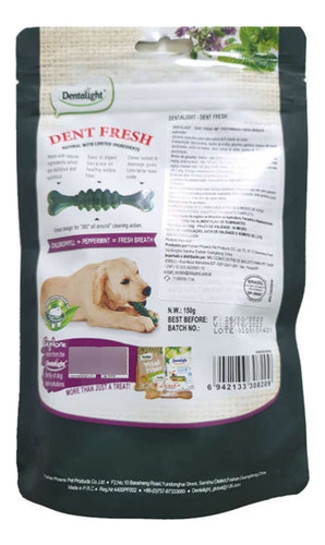 Petisco P/ Cães Dentalight Dent Fresh Escova 360 Halito 150g