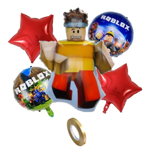 Set Globos Roblox Estrellas Color Rojo 