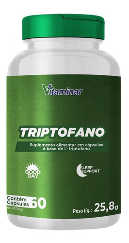 L Triptofano Precursor 5htp Serotonina 60caps - Vitaminar