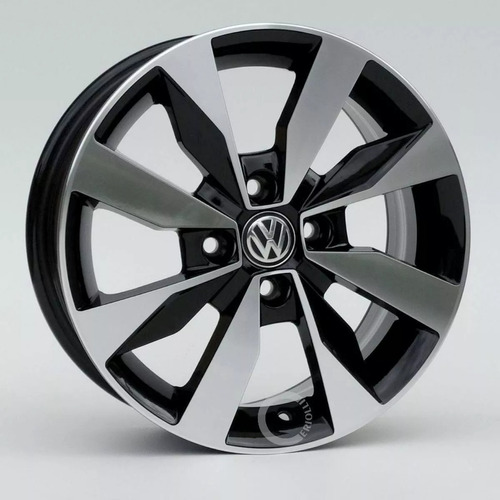 Roda Aro 14 4x100 Gol G7 Krmai R74 Vw / Valor Unitário Cor Preto Diamante