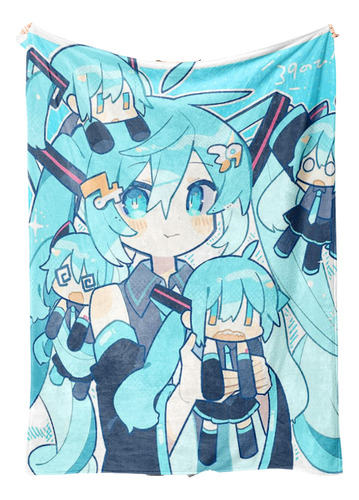 Manta De Franela Impresión Digital Hatsune Miku Splicing