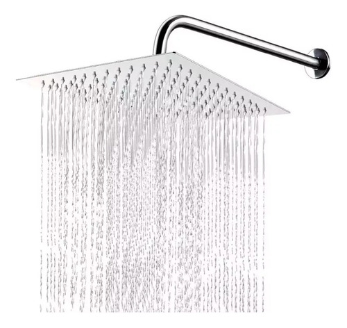 Ducha Cuadrada Lluvia Acero Inox 25x25cm + Barral 35cm