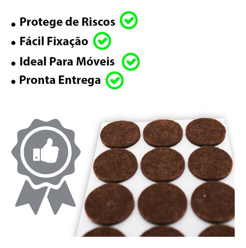 Imagem 3 de 4 de Kit 12pçs Protetor Feltro Moveis Pé Portas 123 Útil