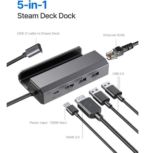 Dock 5 En 1 Base De Acompañamiento Compatible Con Steam Deck