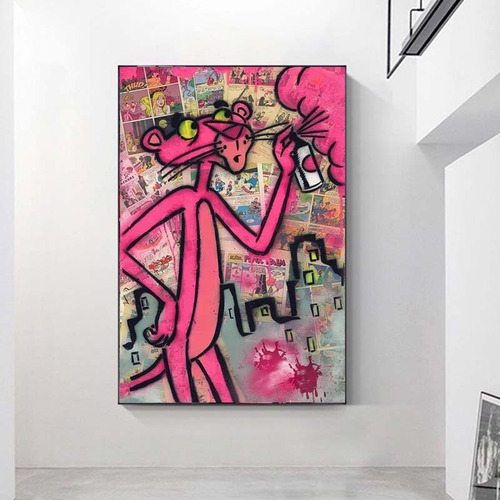 Imagen 2 de 10 de Cuadros-pantera Rosa ,decorativo,120x80cm-16k Resolución