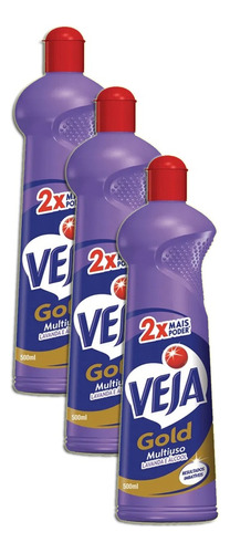 Limpador Veja Gold Multiuso Lavanda 500ml Kit 3