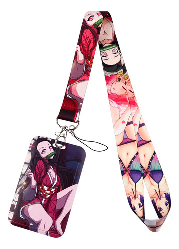 Porta Carnet Y Lanyard Anime Demon Slayer Nezuko Gafete