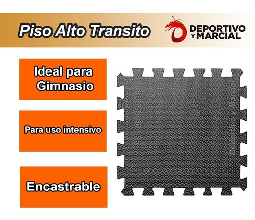 Piso Goma Alto Transito Encastrable 80 X 80 Cm Colores 8 Mm