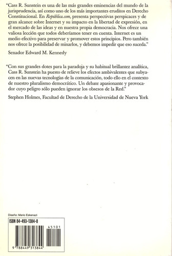 República.com: Internet, Democracia Y Libertad - Sunstein, C