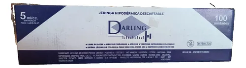 Jeringa Luer Slip 5ml Sin Aguja X 100 Unids