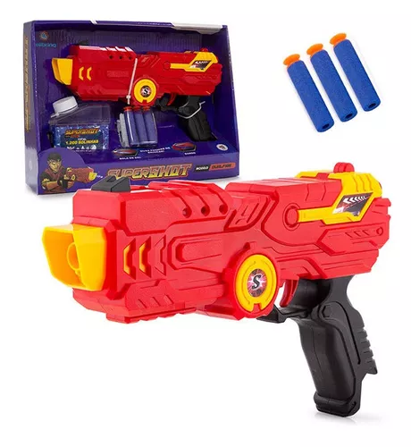 Pistola de Brinquedo Lança Dardos Amarela Supershot Nerf