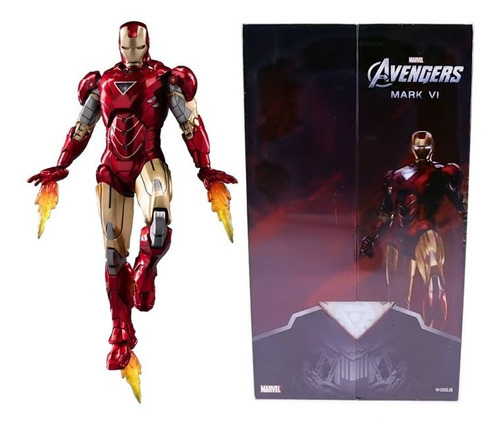 Boneco Iron Man Zd Toys Mark 6 Vi Tony Stark Homem Ferro