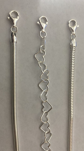 Promoção Kit Trio 3 Pulseiras Femininas Prata 925 Legítima