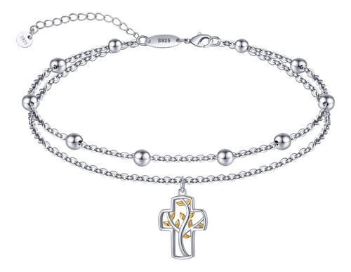 Chic Artsy - Tobilleras De Plata De Ley S925 Para Mujer, Pul