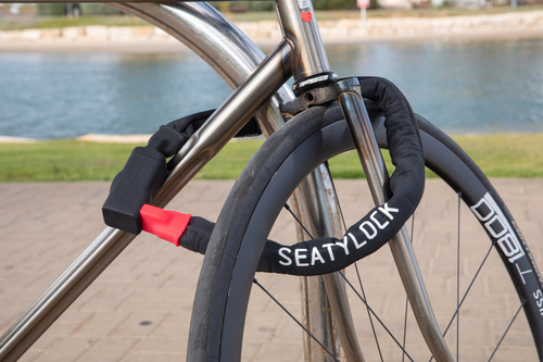 Cadena Seatylock Viking Silver 110cm Para Bicicletas Y Motos Negro
