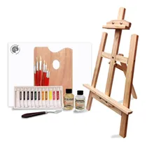 Comprar Set Pinturas Al Óleo Pinceles Espátulas Y Atril Caballete