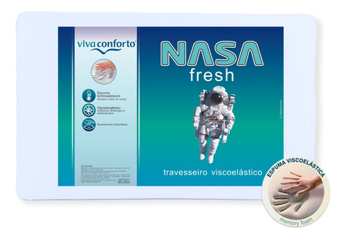 Kit 2 Travesseiros Nasa Viscoelástico Fresh Hipoalergênico