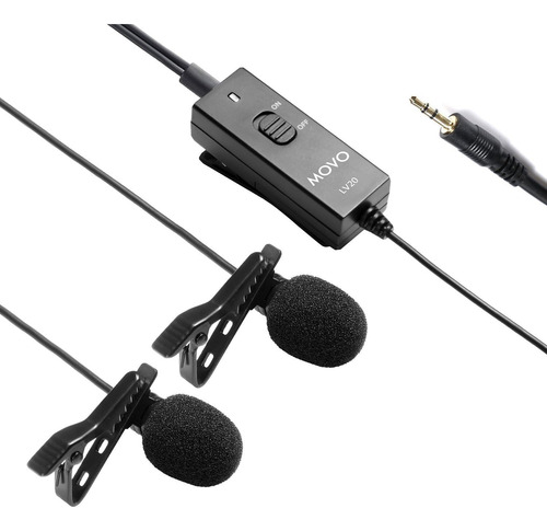 Movo Lv20 Dual Lavalier Microphone - Juego De Micrófono De C