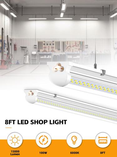 Onlylux Luces Led De Tienda De 8 Pies 6000 K Color Blanco