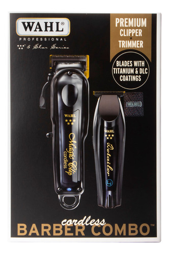 Wahl Combo Recortadoras Profesional 5 Star Barber Original Negro