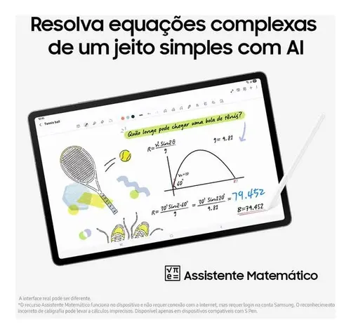 Tablet Samsung Galaxy Tab S10 Fe Wifi, 128gb, 8gb, Tela 10.9  90hz, S Pen E Capa Inclusas Prata