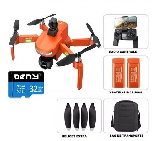 Drone LYZRC L800 PRO2 com câmera 4K laranja gps 5GHz 2 baterias