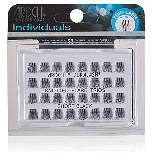 Pestañas Ardell Individual Trios, Negras, Cortas