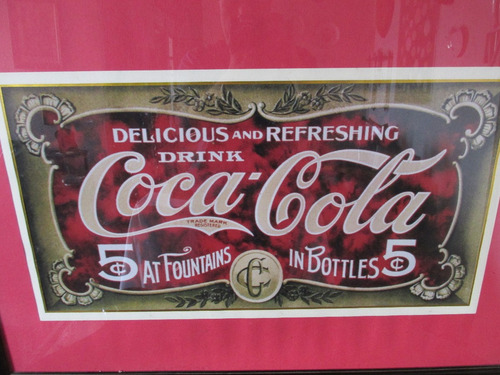 Antiguo Afiche Publicitario Coca Cola Año 1940 Muy Escaso (Usado)