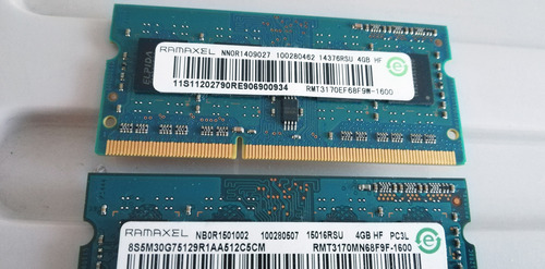 Memorias Ram Sodimm Ddr3l 4gb Pc3l-12800s Notebook