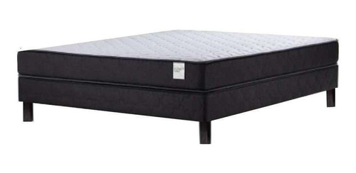 Imagen 2 de 5 de Sommier Europea Rosen wave 2 plazas de 190cmx150cm negro y blanco