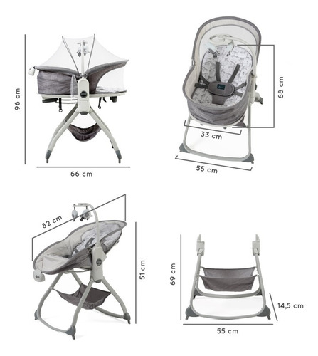 Cuna Bebés Premium Baby Colecho Mecedora Silla Moisés 6 En 1