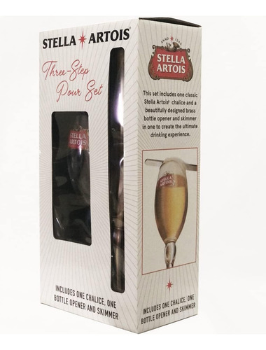 Stella Artois - Vaso De , Juego De Tres Pasos Con Cáliz, Abr