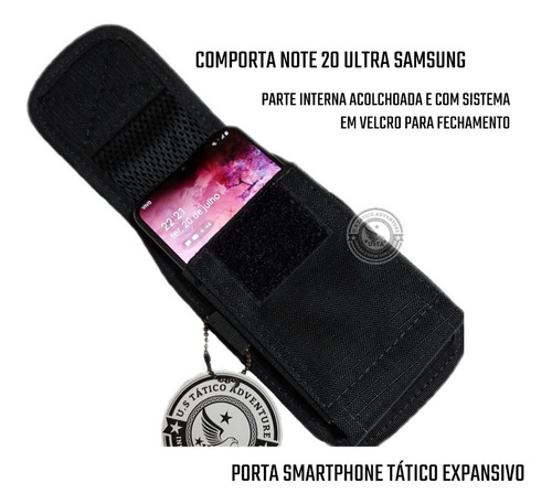 Imagem 6 de 8 de Porta Celular Smartphone Tático Policial Para Cinto Completo