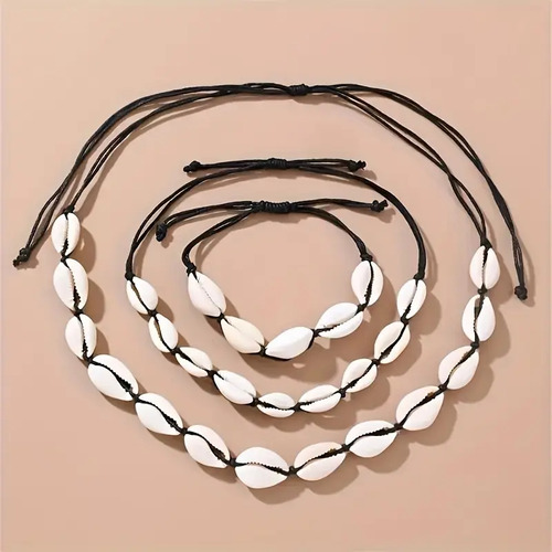 Conjunto 3 Piezas Collar Pulsera Tobillera Moda Playa Mujer