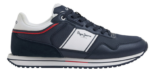 Tenis Pepe Jeans Hombre Tour Club Basic Azul - Blanco