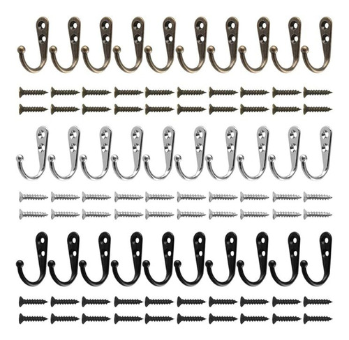 30 Piece Wall Hook Fabric Hanger Dress Hook With 60 Screws