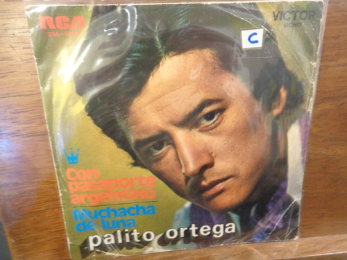 Palito Ortega Con Pasaporte Argentino Disco Simple Vinilo  E