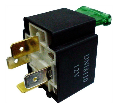 Rele Relay Dni  12v 4t 40a C/ Fusible Con Soporte Metálico