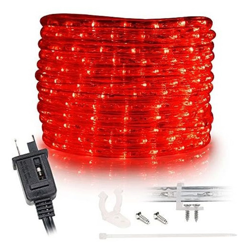 Wyzworks 25 Ft Rojo Led Pre-ensamblado Luces De Fre6y