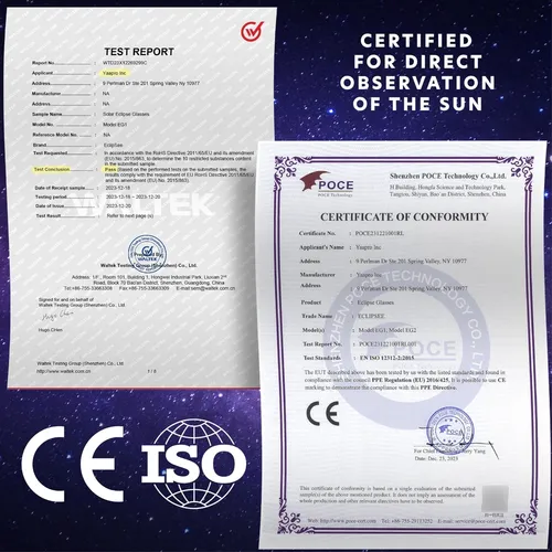 Eclipsee Gafas De Eclipse Solar (paquete De 6) Con Certific.