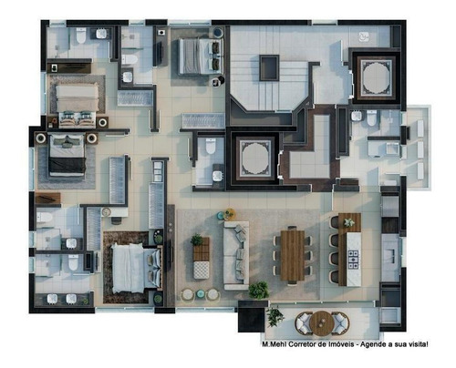 Imagem 7 de 26 de Apartamento Com 4 Dormitórios À Venda Com 307.05m² Por R$ 3.839.900,00 No Bairro Pioneiros - Balneário Camboriú / Sc - M2em-sbr901
