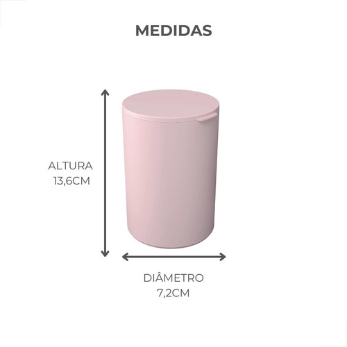 Lixeira Para Banheiro Com Tampa 5 Litros Coza Serene Rosa