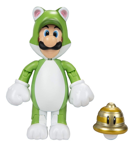 World Of Nintendo Figura De Acción Cat Luigi De 4 Pulgada