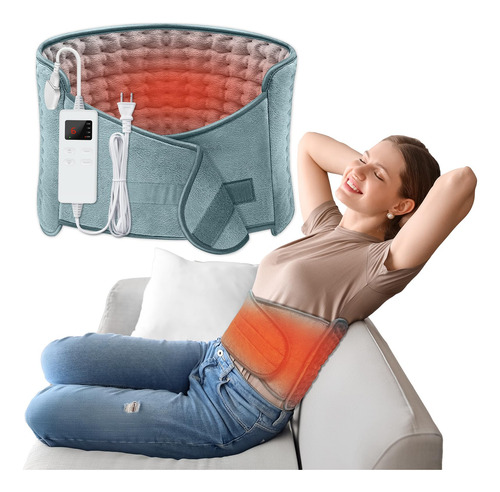 Almohadilla Térmica Relaxtherm 12x24 Pulgadas Con Cinturón 2 Color